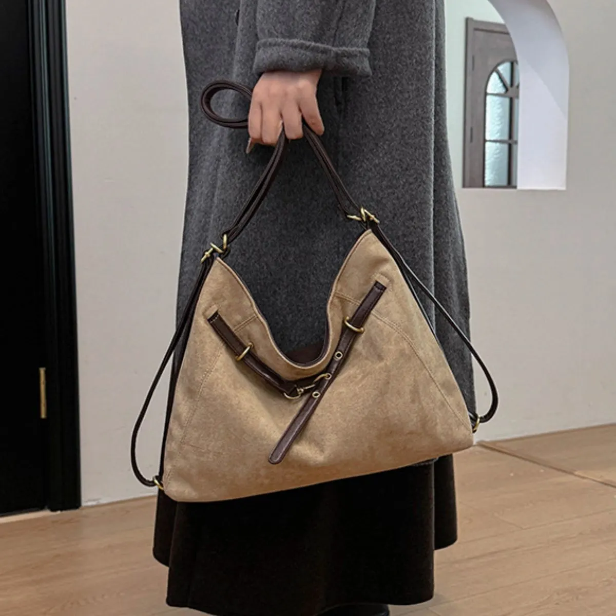 Decorative Buckle Shoulder Bag